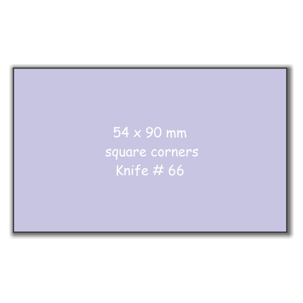 54mm x 90mm Square Corners
