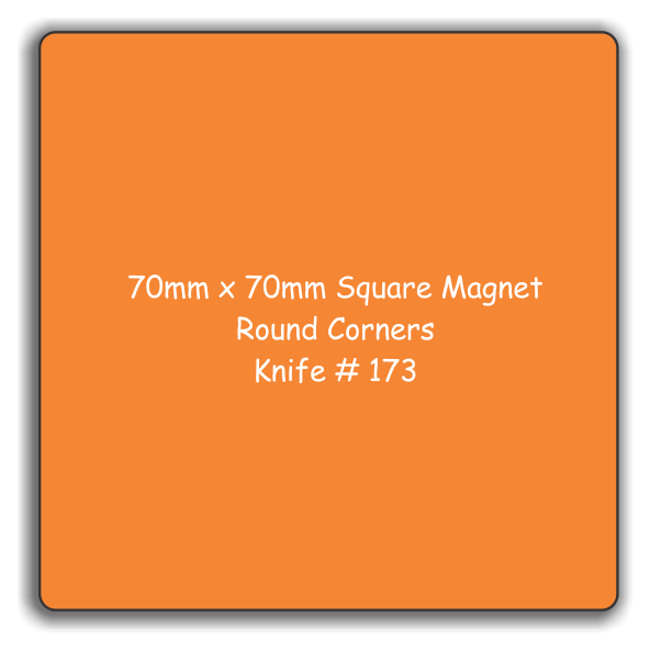 70 x 70 Square Magnets Round Corners