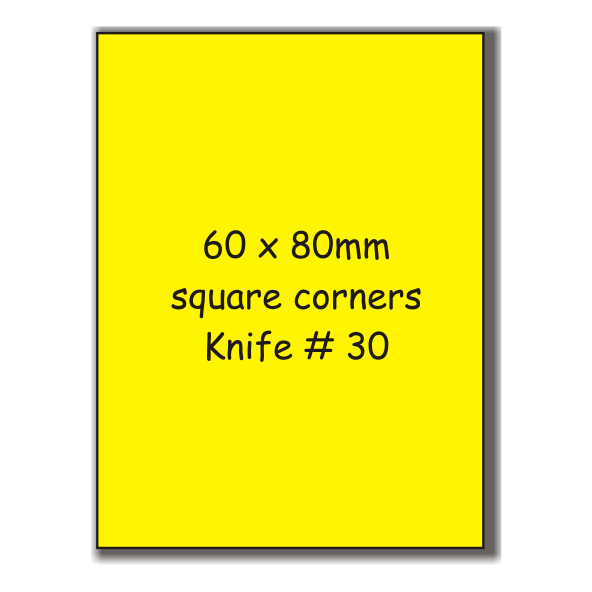 60mm x 80mm Square Corners